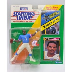 Kenner Warren Moon 1992 NFL Football Figure with Poster and Trading Card